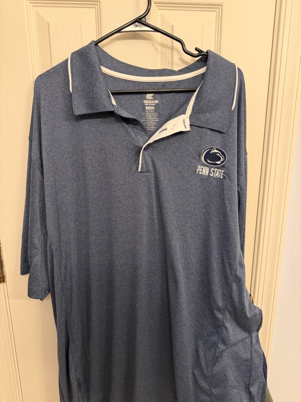 Colosseum Penn State Blue Heather Polo with White Trim